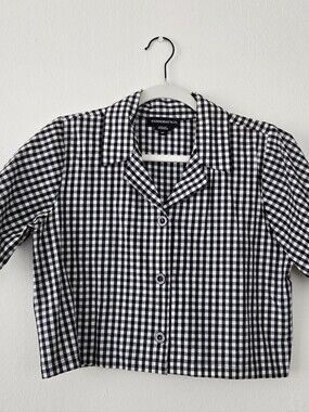 Wednesday's Girl Gingham Crop Grunge Punk Top